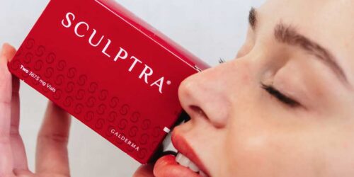 patient with sculptra injectables